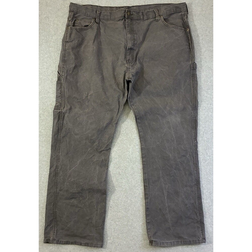 Dickies Men’s 42x32 Grey Duck Canvas Carpenter Work Pants Distressed Faded
